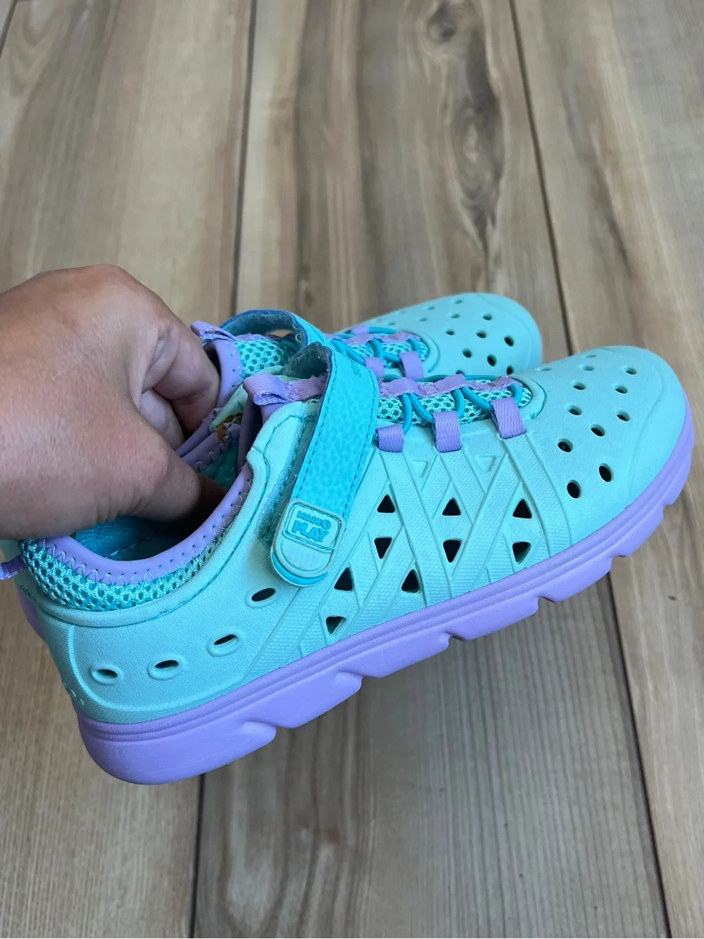Stride Rite Aqua and Lavender Water Shoe
